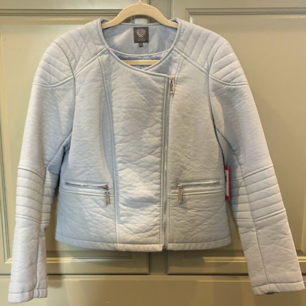 **NWT** Vince Camuto Collarless Faux Leather Moto Jacket M